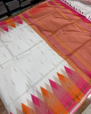 Printed Semi Tussar Saree - Tower Design - 5