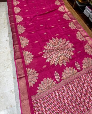 Kum Kum Georgette Saree with Embose Designs - 4