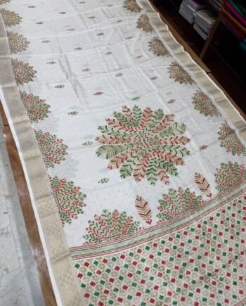 Kum Kum Georgette Saree with Embose Designs - 5