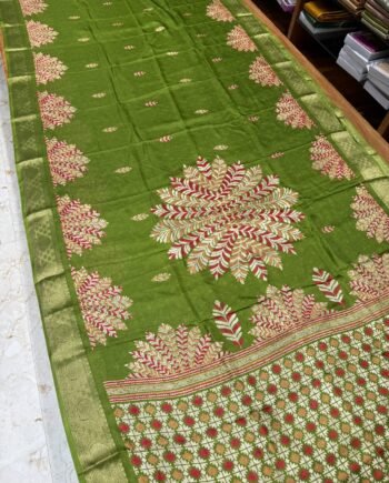 Kum Kum Georgette Saree with Embose Designs  - 1