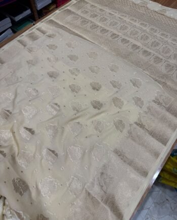 Weaving Georgette Saree - Radhe Krishna Design - 7