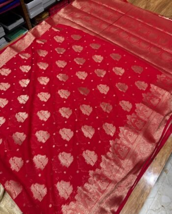 Weaving Georgette Saree - Radhe Krishna Design - 6