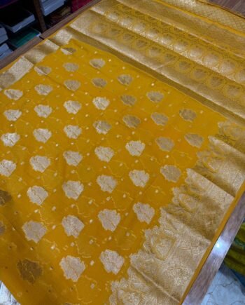 Weaving Georgette Saree - Radhe Krishna Design - 4
