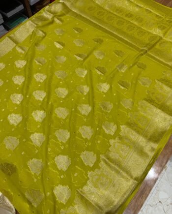 Weaving Georgette Saree - Radhe Krishna Design - 3