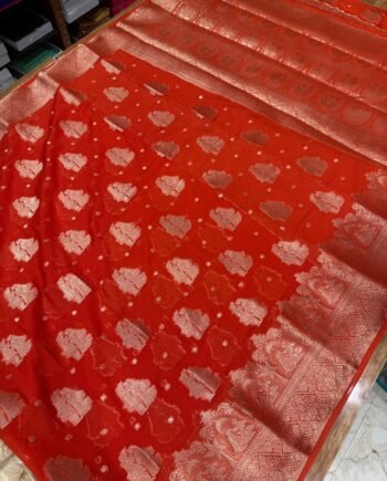 Weaving Georgette Saree - Radhe Krishna Design - 1