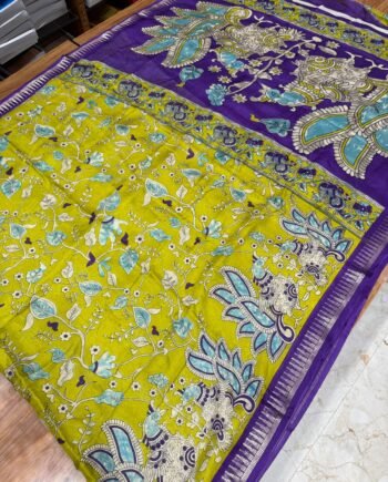 Kalamkari Georgette Saree - Tower Border - 2