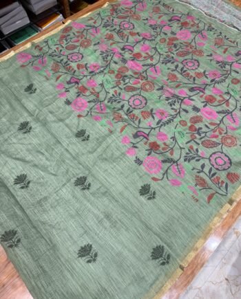 Kalamkari Linen Cotton Saree - Offer Price -  4