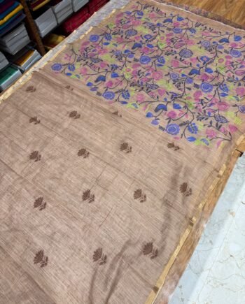 Kalamkari Linen Cotton Saree - Offer Price -  6