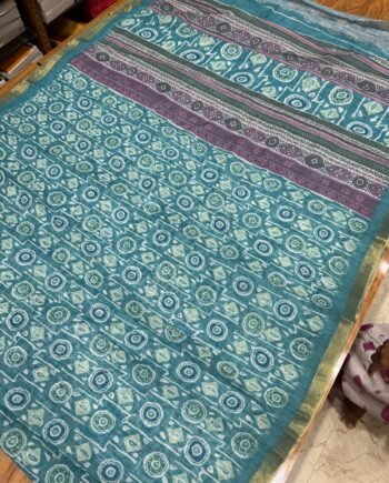 Batik Linen Cotton Saree - 3