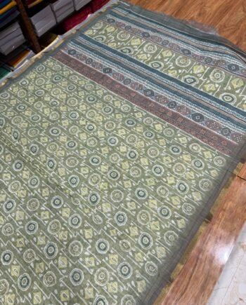 Batik Linen Cotton Saree - 1