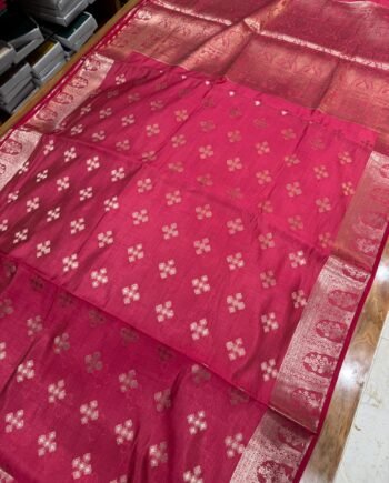 Tussar Semi Silk Saree - Rich Pallu and brocade blouse - 2