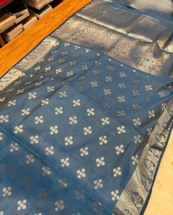 Tussar Semi Silk Saree - Rich Pallu and brocade blouse - 3