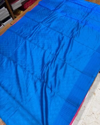 Embose Tussar Semi Silk Saree - 5
