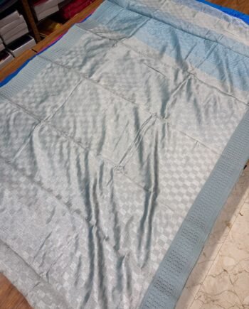 Embose Tussar Semi Silk Saree - 6
