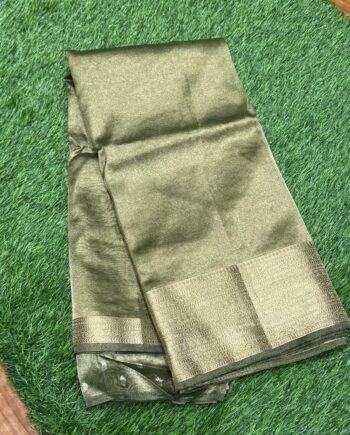 Clearance Sale - Banarasi Tissue Crush Saree - 1