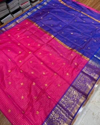 Banarasi Zari Checks Semi Silk Saree - 1