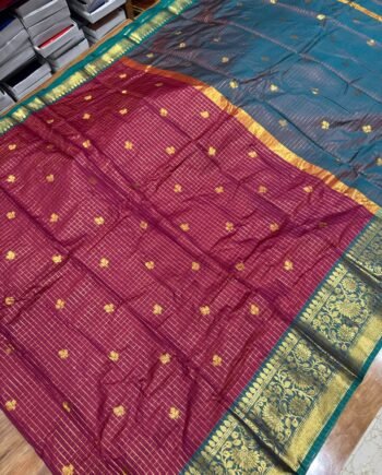 Banarasi Zari Checks Semi Silk Saree - 6