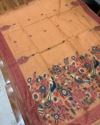 Muga Cotton Saree - Jamdani Weaving - 6