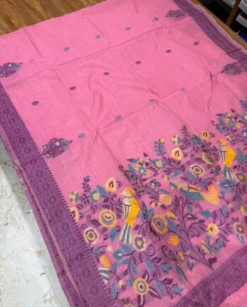 Muga Cotton Saree - Jamdani Weaving - 5