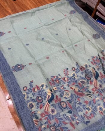 Muga Cotton Saree - Jamdani Weaving - 3