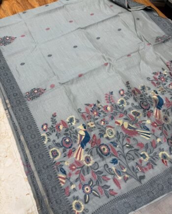 Muga Cotton Saree - Jamdani Weaving - 1