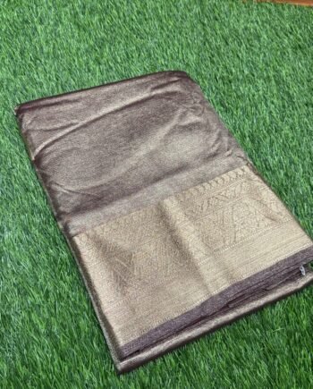 Clearance Sale in Banarasi Tissue Crush Saree - 4