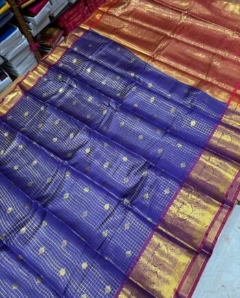 Banarasi Zari Checks Semi Silk Saree - Offer Prices - 8