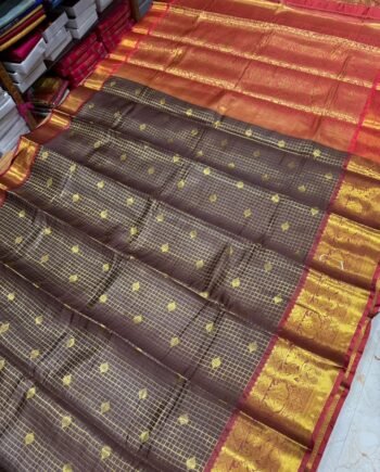 Banarasi Zari Checks Semi Silk Saree - Offer Prices - 7