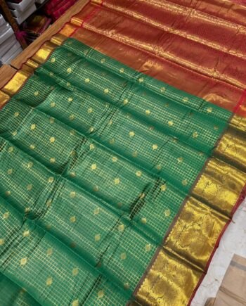 Banarasi Zari Checks Semi Silk Saree - Offer Prices - 5