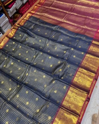 Banarasi Zari Checks Semi Silk Saree - Offer Prices - 2