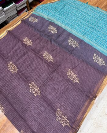 Premium Linen Cotton Saree - Vairaoosi Design - 1