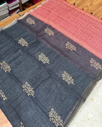 Premium Linen Cotton Saree - Vairaoosi Design - 3