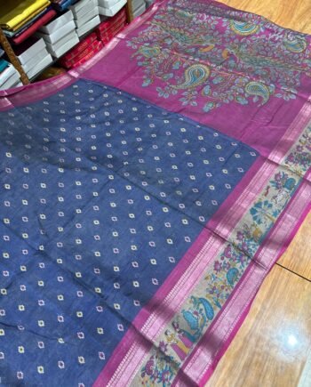 Pochampally and Kalamkari Binny Sarees - Rettapetta Border - 5