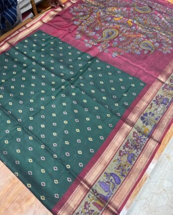 Pochampally and Kalamkari Binny Sarees - Rettapetta Border - 6