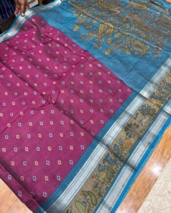 Pochampally and Kalamkari Binny Sarees - Rettapetta Border - 1