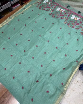 Pichwai Muga Cotton Saree - 5
