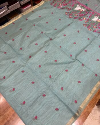 Pichwai Muga Cotton Saree - 1