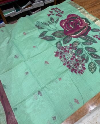 Muga Cotton Saree with Heavy Pallu - 7