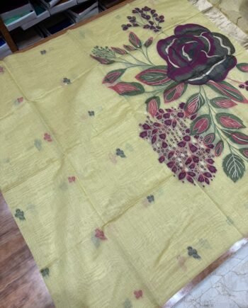 Muga Cotton Saree with Heavy Pallu - 1
