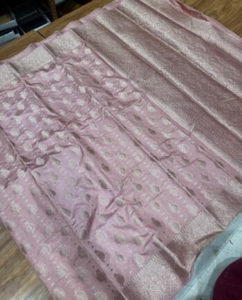 Premium Tussar Semi Silk Saree - Rich Pallu and Brocket Blouse - 3