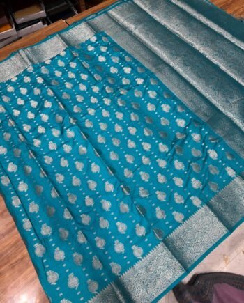 Premium Tussar Semi Silk Saree - Rich Pallu and Brocket Blouse - 4