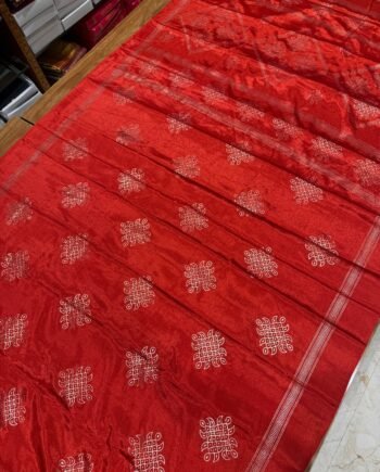 Kollam Foil Print Crepe Saree - 1