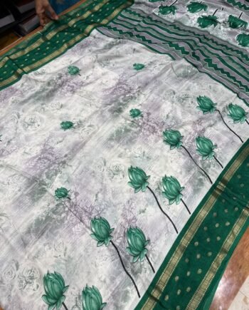 Floral Georgette Saree with Rettapetta Border - 2