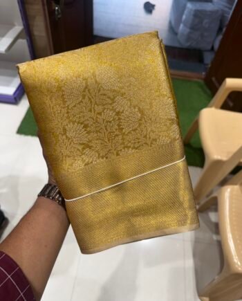 Celebrity Inspired Semi Silk Saree - Gold Colour