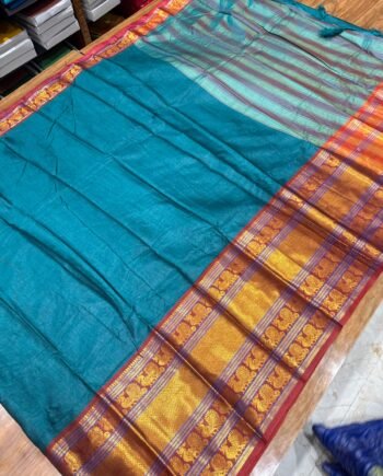 Spun Cotton Saree with Narayanpet Style Border - 7