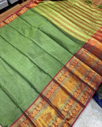 Spun Cotton Saree with Narayanpet Style Border - 5