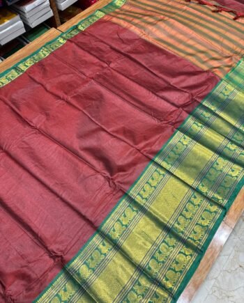 Spun Cotton Saree with Narayanpet Style Border - 6