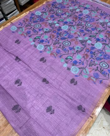 Linen Cotton Saree - Floral and Kalamkari - Offer Price - 2