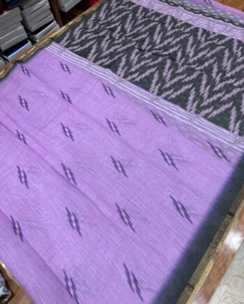 Linen Cotton Saree - Ikkat Pattern - Offer Price - 3