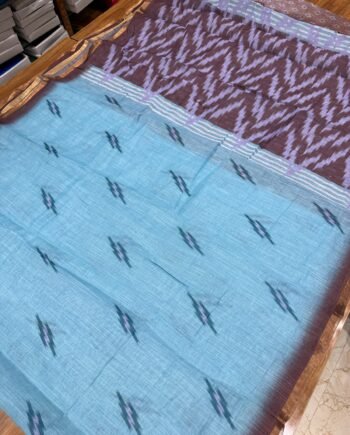 Linen Cotton Saree - Ikkat Pattern - Offer Price - 4